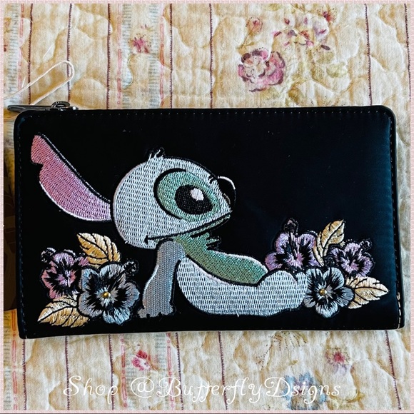 Loungefly Disney Stitch Satin Mini Backpack & Wallet Ohana Set - Picture 8 of 13